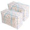 Astro Duvet Storage Bag, White x Light Blue, Scandinavian Pattern,