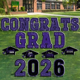 20 PCS 2026 Graduation Decorations, Waterproof Graduation Yard Signs, Large Congrats Grad Yard Signs Class of 2026 Graduation Yard Sign with Stakes for College Graduation Party Supplies