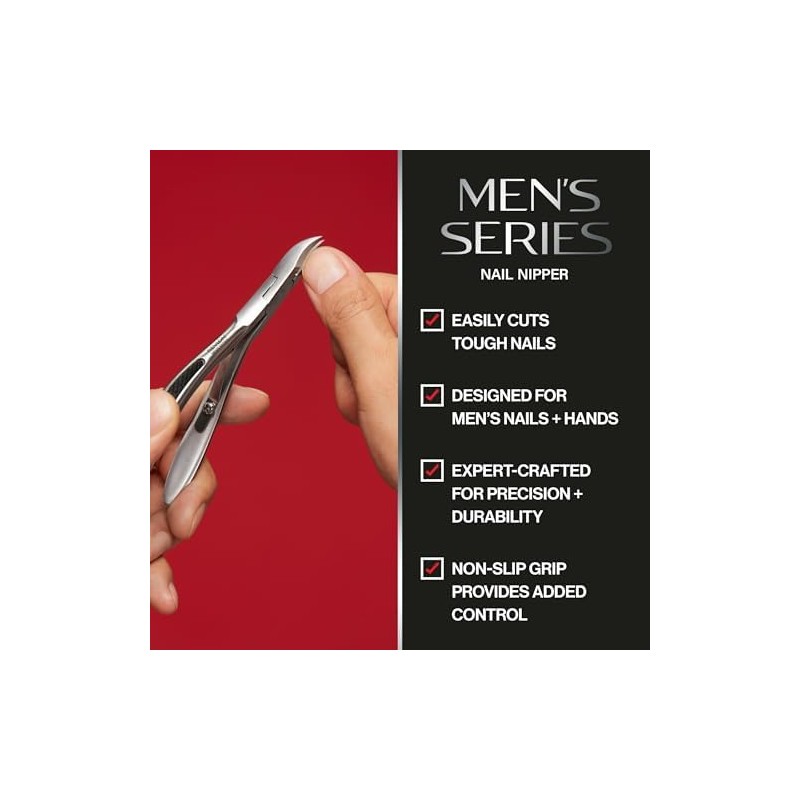 Revlon Alicate de Uñas para Hombres, Pinza para Cutículas, Plateado,
