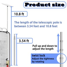 Starlink Gen 3 RV Ladder Mount Kit - 11ft Telescoping Pole with Adapter & Adjustable Mounting Kit for Ladder Rails 0.5 to 1.2 Inch