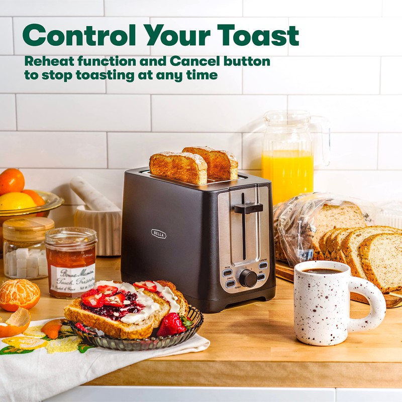 BELLA 2 Slice Toaster with Auto Shut Off - Extra