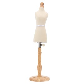 Female Dress Form, Female Sewing Mannequin, Beech Wood Tailor Mini Dress, Sewing Dress Form with Wooden Base Standing Sewing Mannequin for Crafting and Display