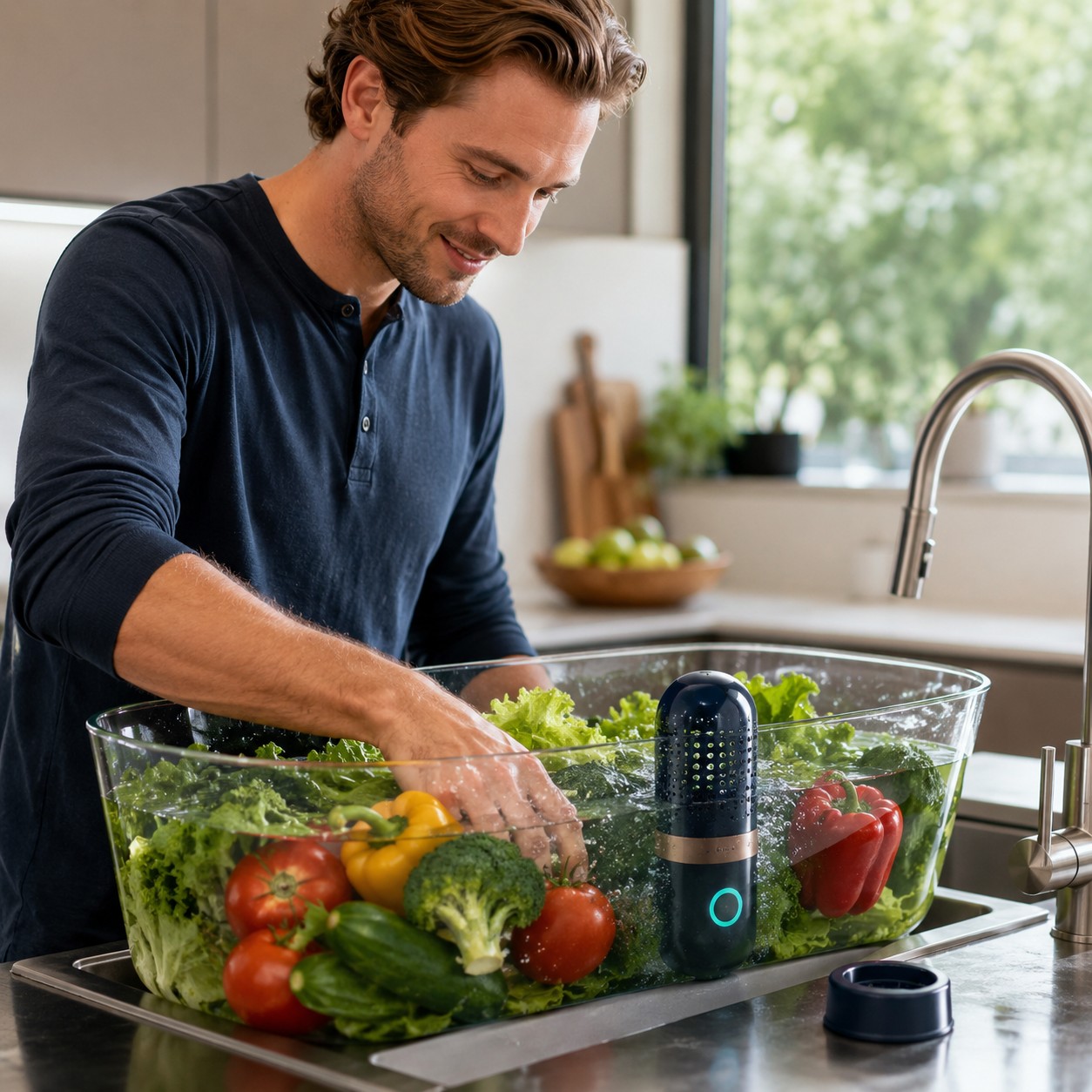 Portable Fruit and Vegetable Washer for Kitchen Use – Rechargeable Food Cleaning Device for Daily Prep