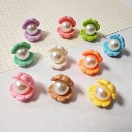 KROYSEA 10PCS Strong Seashell Fridge Magnets, 3D Pearls Oyster Refrigerator Magnets, Colorful Shell Decorative Cute Funny Whiteboard Magnets for Office, Cabinets, Kitchen and Dishwasher