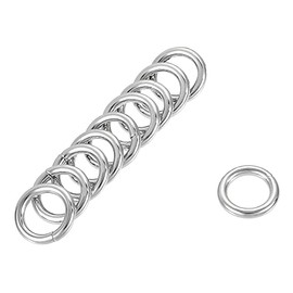 sourcing map Metal O Ring 16mm(0.63") ID 3.8mm Thickness Non-Welded Rings for Hardware DIY Silver Tone 15pcs