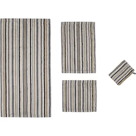Cawö Home Life Style 7048 Hand Towel with 37 Soap Cloths 30 x 30 cm Stripes Pebble