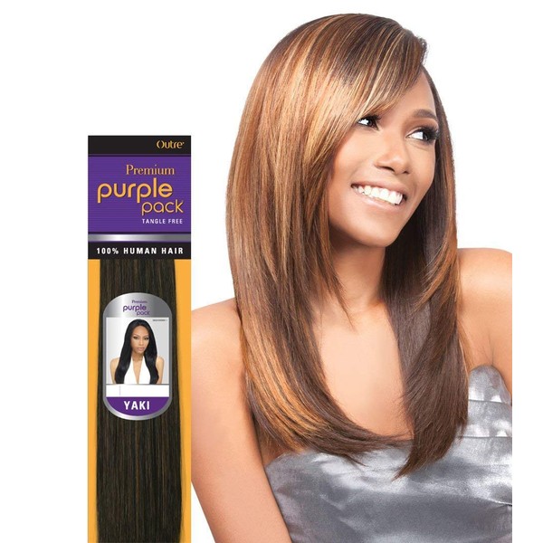 Outre Premium Purple Pack 100% Human Hair (8 Inches, (1-Jet Black))
