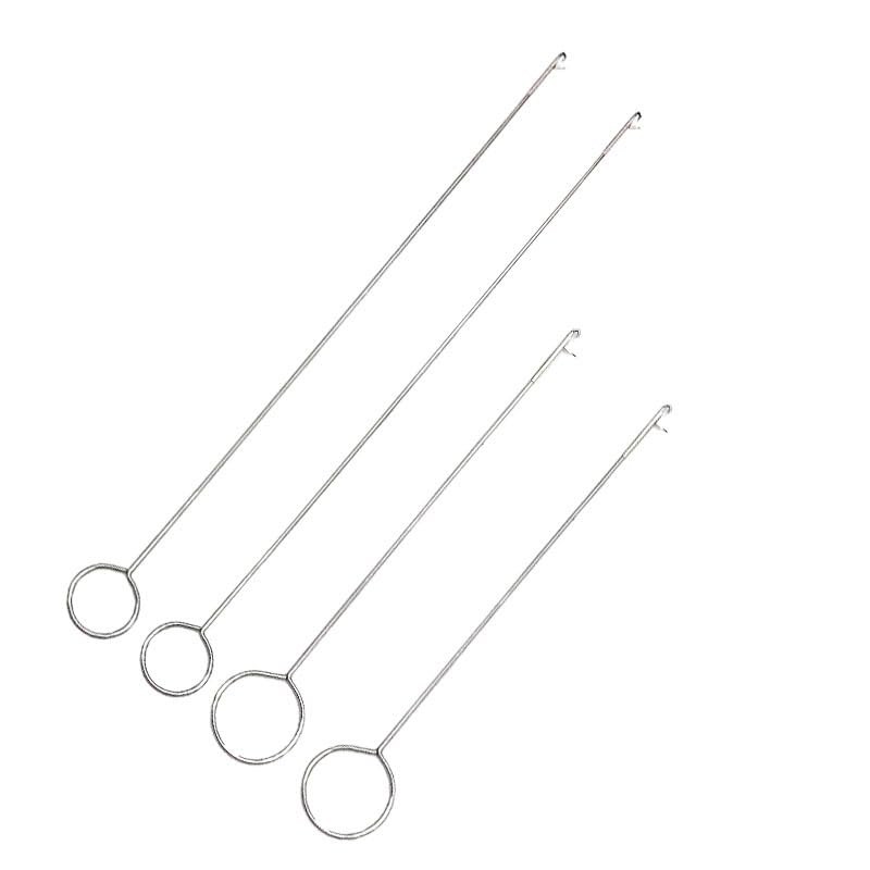 Silver Metal Drawstring Needle Threader Sewing with Needle Inserts DIY