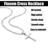 Fiusem Cross Necklace for Men, Stainless Steel Mens Cross Necklaces