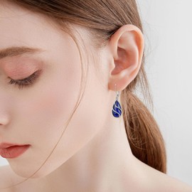 Lapis Lazuli Earrings 925 Sterling Silver Drop Earrings Leverback Jewellery Gifts Earrings Lapis Lazuli, Silver