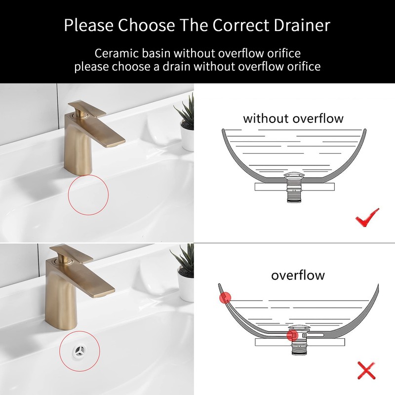 WOMAO Antique Brass Finished Sink Drain Fitting Pop-Up Drain Valve