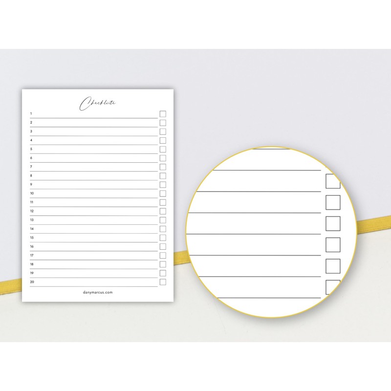 Dany Marcus Checkliste mit Goldschnitt, Aufgabenplaner mit Gold, To-Do-Liste, Liste