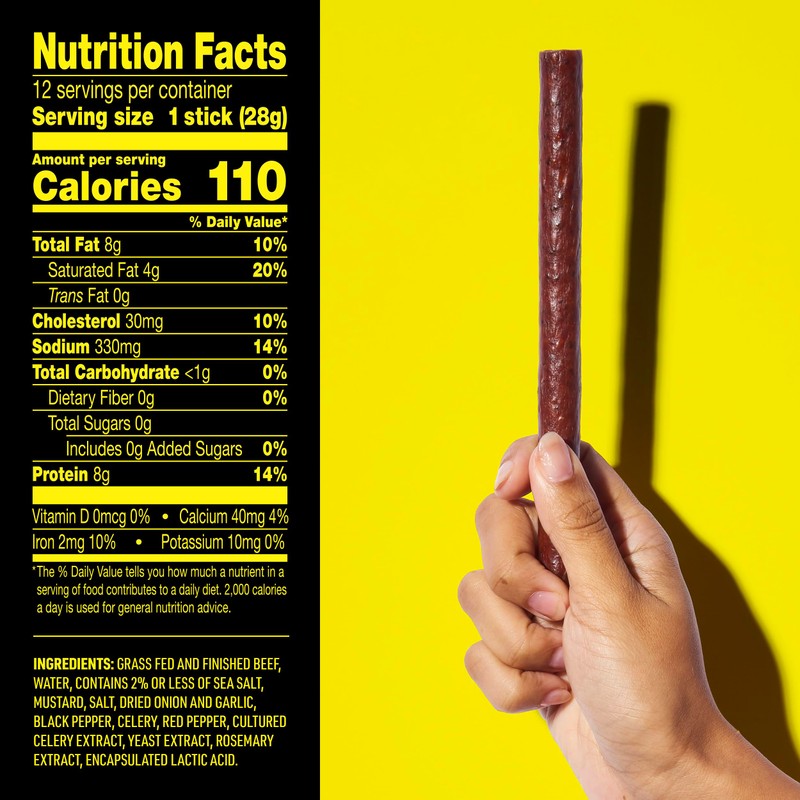 Lorissa's Kitchen Premium Grass-Fed & Finished Beef Jerky Snack Sticks