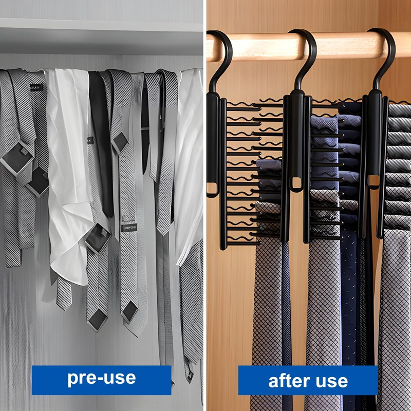 ZSMJAER Tie Holder, Adjustable Tie Holder, 20 Hooks, Does Not