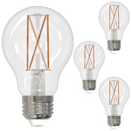 Diodesy- Pack of 4 LED9A19/27K/FIL/4 A19 LED Filament Light Bulb, Compatible on All Dimmers, 9W (75 Watts Equivalent), E26 Classic Clear Glass, 2700K Warm White, Dimmable, CRI90, 1100 Lumen, UL Listed