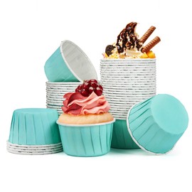 Spesh 50 Pcs Paper Cupcake Cases Small Muffin Cases for Baking Disposable Cupcake Baking Cups for Weddings,Christmas,Birthday(Mint Green)