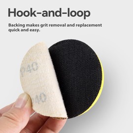 CowboyBOB 3 Inch 50PCS Hook and Loop Sanding Discs No Hole 40 Grit Gold Aluminum Oxide Orbital Sander Sandpaper Air Random Orbital Sander Paper for Wood Auto Body Paint Metal Polishing Use