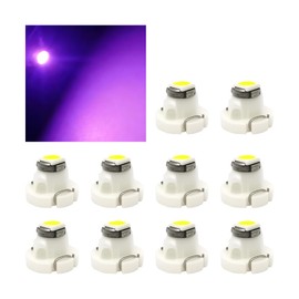 HZEL 10PCS Car T3 Neo Wedge Led Bulbs, 8mm Base Vehicle Cluster Dashboard Gauge Lights, T3 Automotive HVAC AC Heater Control Switch Indication Lamp Bulbs Accessories, Universal Fit (Pink/Purple)