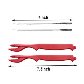 Luckkyme Seafood Tools, Lobster Crab Crackers Lobster Shellers Seafood Forks Seafood Forks(8 Pieces, red)