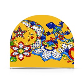 YETASBIN Mexican Talavera Napkin Holder for Table, Acrylic Upright Non Slip Tabletop Freestanding Tissue Paper Dispenser for Kitchen Restaurant Home Hotel Farmhouse Decor