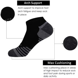 joynee joynée Men's 6-pack Athletic no show Low Cut Socks 10-13 US for shoes 6-12 US