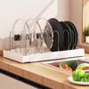 Pots and Pans Organizer Under Cabinet Expandable Pot Lid Holder