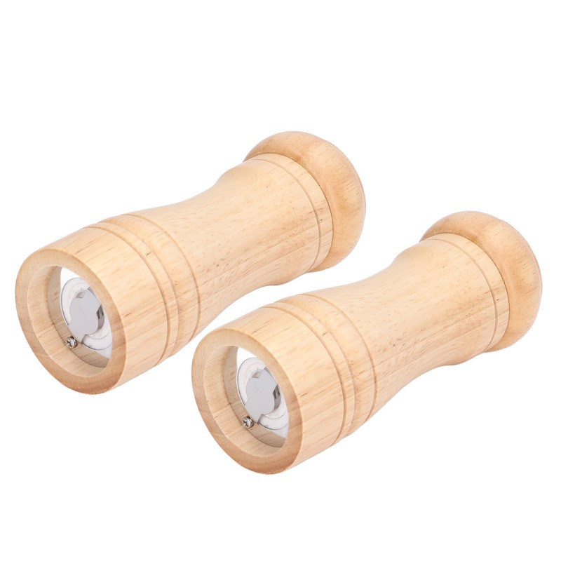 2pcs Wood Salt and Pepper Grinder Adjustable Coarseness Wooden Pepper