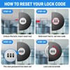 Ranbo Frameless Mechanical Combination Glass Door Lock, No-Drill Installation, Fits
