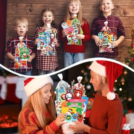 ZOIIWA 240Pcs Christmas Stationery Set Party Favors Bulk for Kids Gift Exchange School Includes Xmas Pencils Treat Bags Erasers Stickers Stamps Notebooks for Holiday Classroom Students Games Prizes