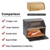 HOMEKOKO Double Layer Large Bread Box for Kitchen Counter, Retro