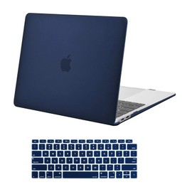 MOSISO Compatible with MacBook Air 13 inch Case 2022 2021 2020 2019 2018 Release A2337 M1 A2179 A1932 Touch ID, Plastic Hard Shell Cover&Keyboard Cover for MacBook Air 13.3 inch Case, Navy Blue