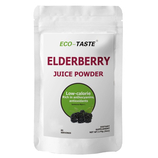 Elderberry Juice Powder, Supports Healthy Immune System, Non GMO and Vegan Friendly, 170g