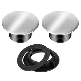 Pack of 2 Kitchen Sink Hole Cover, Sink Overflow Cover, Stainless Steel Kitchen Hole Cover, Sink Tap Hole Cover, Sink Cover for Kitchen, Bathroom, Bathtub Accessories