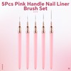 siyuwuro 5Pcs Nail Liner Brushes Fine Drawing Sizes 7/9/12/15/25mm Nail