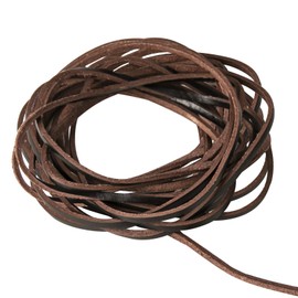 yumcute Genuine Leather Necklace Cord,Leather Cord, Bracelet Making String, Leather String for Leather Shoe Laces, Necklace, DIY Crafts and Jewellery Making 3mm×3m Brown