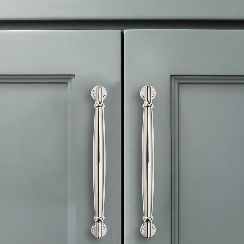 CABDM 2 Pack 6 Inch(152mm) Vibrant Polished Nickel Cabinet Pulls
