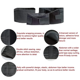 SHYL~JIER Postpartum Belly Wrap 3 in 1 Post Partum Support Recovery - Belly/Waist/Pelvis Belt for Women Body Shaper Tummy Bandit Waist Shapewear Girdle (Medium, Black)