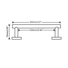Towel Bar, Towel Rack, Towel Hanger, 304 Stainless Steel, Towel Holder Toilet, Bathroom, Bathroom Accessories, Kitchen Wall Hanging, Includes Screws, 12 Inches (30.5 cm)