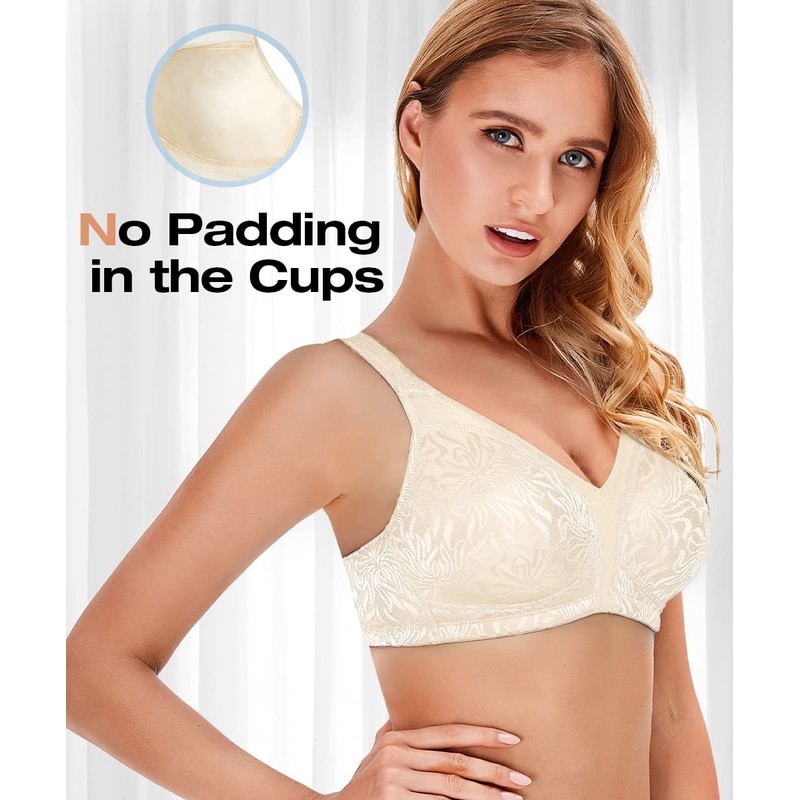 Wingslove Women's Wireless Minimizer Bra Plus Size Non-Padded Soft Full