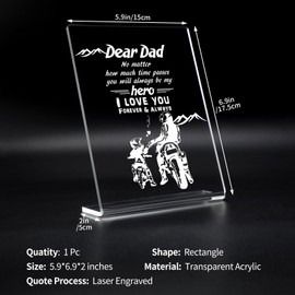 RAYKUL Dad Gift from Daughter Son, Birthday Gift for Dad, Acrylic Sign Plaque, Gift for Dad, Parents' Day Father's Day Gift for Dad from Daughter Son Wife