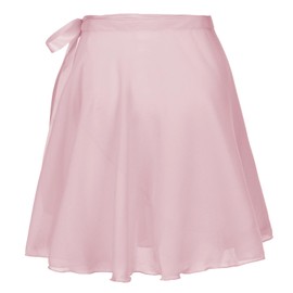 Deesorxin Ballet Skirt for Women Ballet Wrap Skirt Sheer Dance Costumes with Adjustable Waist tie for Adult Ladies Big Girls Pink 2
