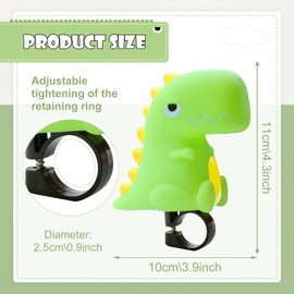 LETTERASHQP Dinosaur Bicycle Bell, Horn, Children's Bicycle, Children's Bicycle Horn, Dinosaur Bicycle Squeeze Horn, Bicycle Bell for Boys and Girls