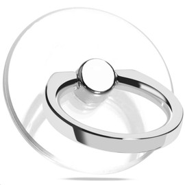 KRODI Smartphone Ring, Clear, Hold, Thin, Stylish, Bunker Ring, Drop Prevention, One-Handed Operation, Stand Function, 360 Degree Rotation, Compatible with Tablets, Smartphones, iPhones, Android and More (Round-Silver)