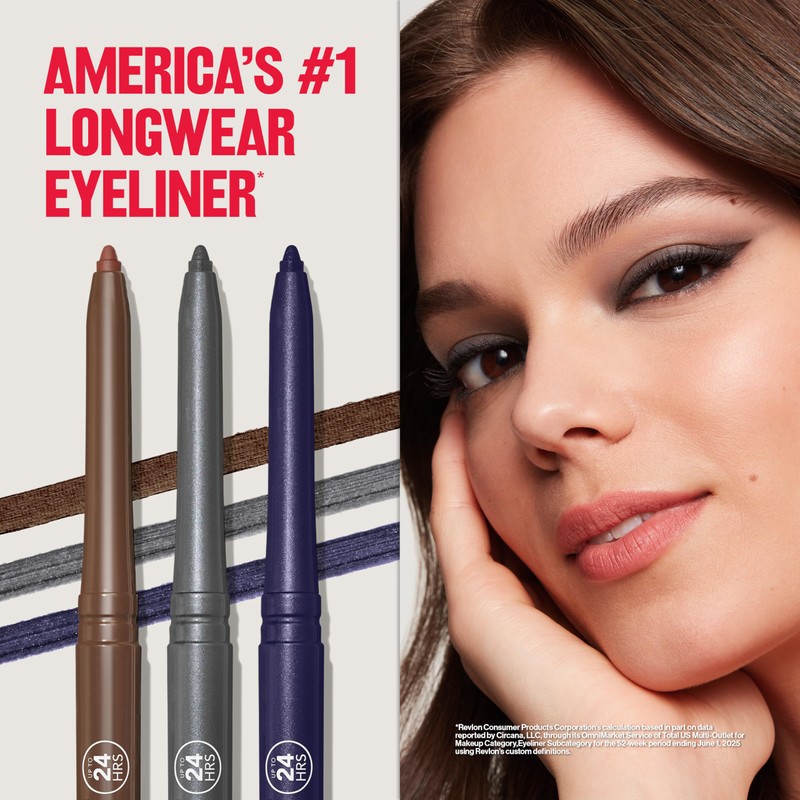 REVLON ColorStay Pencil Waterproof Eyeliner, Smudge-Proof, Eye Makeup with Built-In