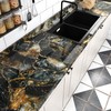 VEELIKE 15.7''x118'' Glossy Slate Gold Marble Countertop Contact Paper Waterproof