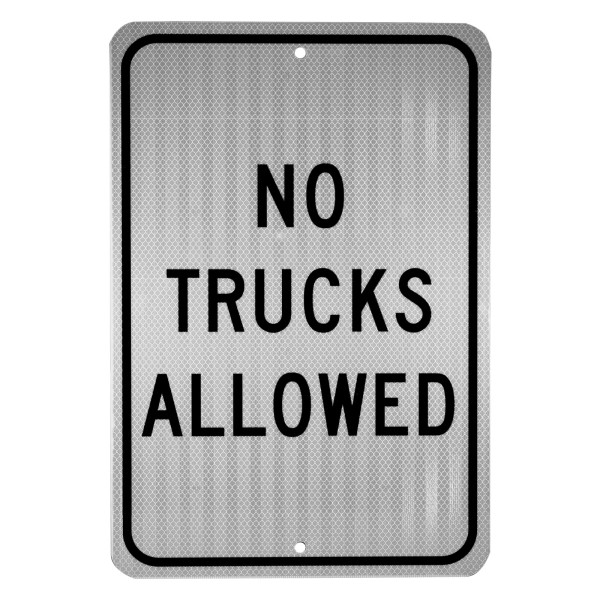 NMC TM222J Traffic Sign Legend "NO TRUCKS ALLOWED" 12" Length