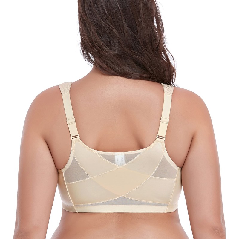 DotVol Women's Full Cup Front Closure Strong Hold Without Underwire