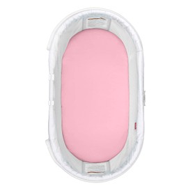 Moses Basket Sheets 67 x 30 cm Cotton | Cradle Fitted Sheets Jersey Soft Bassinet Bedsheet Hypoallergenic Elasticated Breathable Pram Fitted Sheets (Single Pack, Pink)