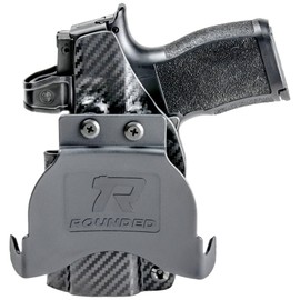 Rounded OWB Paddle Holster Fits: Taurus GX4 XL Holster - LH - Carbon Fiber Black Kydex - Concealment Express - American Made
