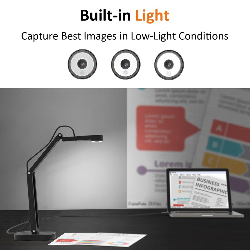 Gawervan USB Document Camera, 8MP Document Camera School for Teachers